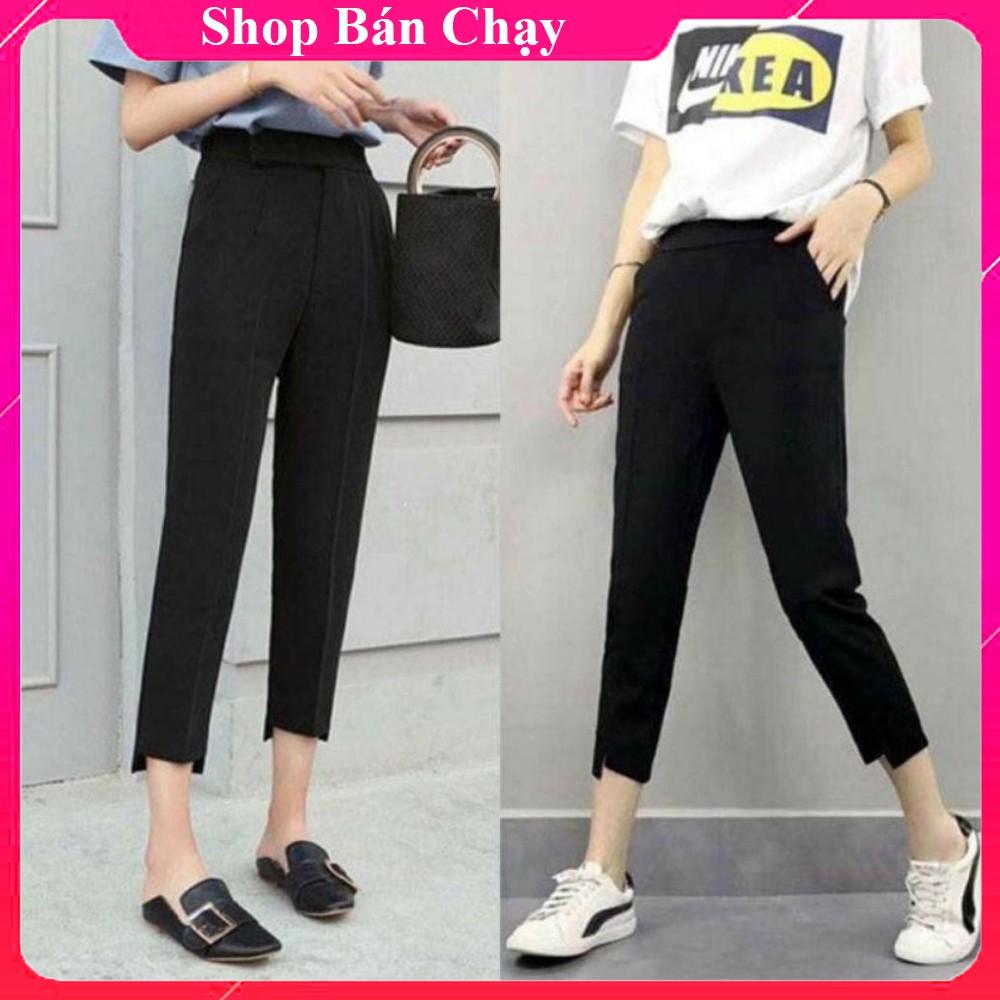 Quần Baggy Lưng Cao Lệch Gấu Cao Cấp Phong Cách Công Sở, Chất Vải Mềm Mịn, Không Bai Xù, Trẻ Trung, Năng Động