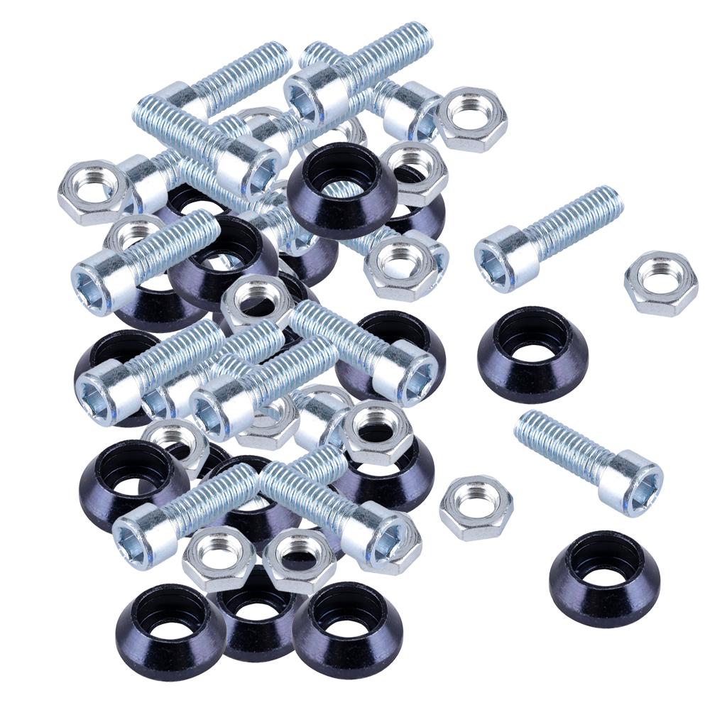 2x License Plate Frame Engine Bay Bumper Fender Screws Kit For Cars Black