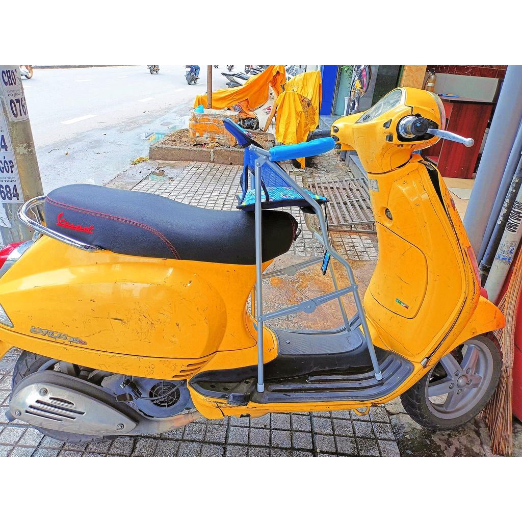 Ghế ngồi xe vespa cho bé , GHẾ GA XẾP SẮT SƠN TĨNH ĐIỆN