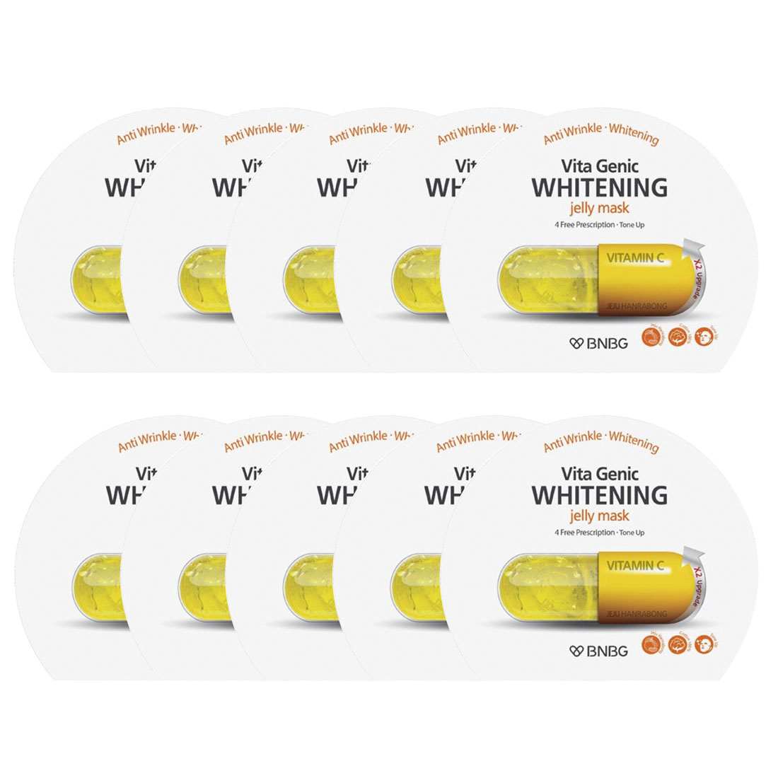 Combo 10 Mặt nạ giấy dưỡng da Banobagi Vita Genic Whitening Jelly Mask 30ml x10