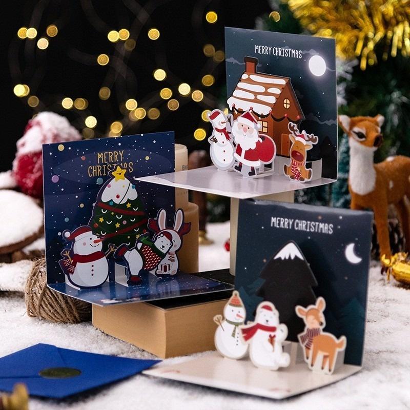 Thiệp giáng sinh 3D hình ông già Noel