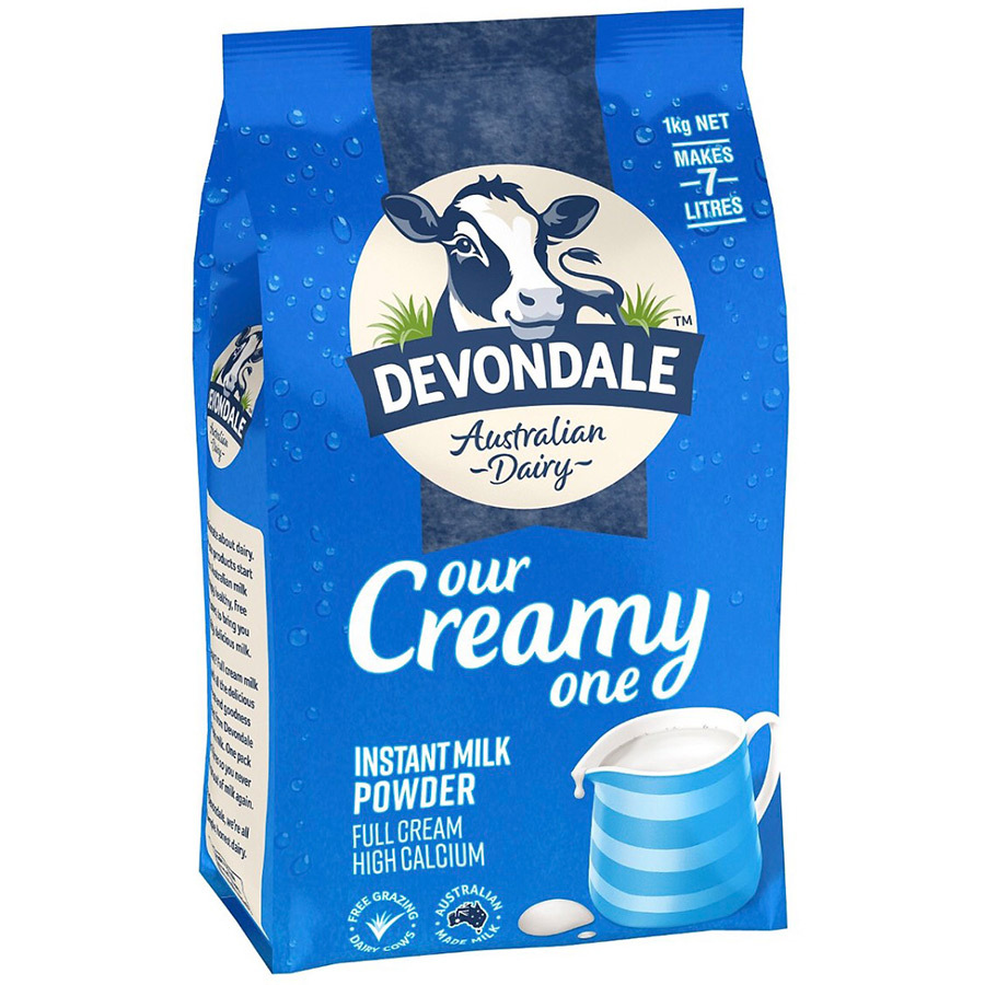 Thùng 8 Bịch Sữa Bot Devondale Full Cream 1kg