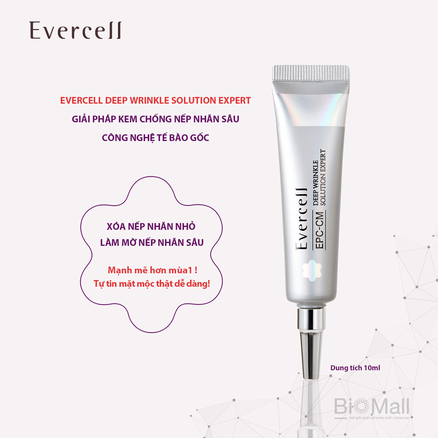 &quot;Giải pháp chuyên gia chống Nếp nhăn sâu Công nghệ Tế bào gốc EVERCELL Deep Wrinkle Solution Expert 10ml  &quot;