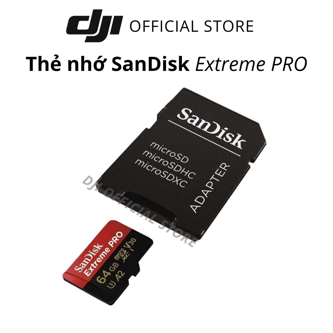 Thẻ Nhớ MicroSDXC San-Disk Extreme Pro V30 A2 64GB 200MB/s SDSQXCU-064G-GN6MA - Hàng Chính Hãng