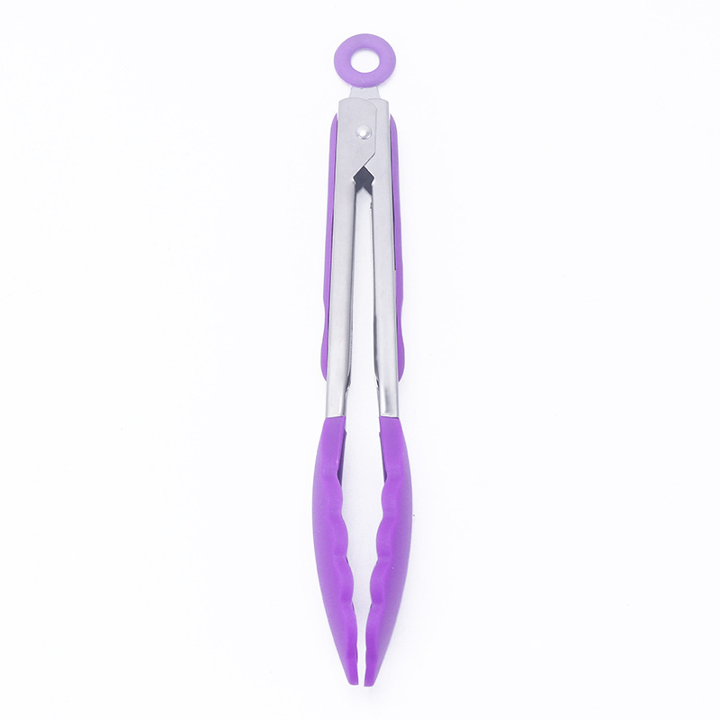 Kẹp Gắp Thức Ăn Chống Dính Tay Cầm Thép Không Gỉ Đầu Silicon Dễ Sử Dụng Dài 27.5cm