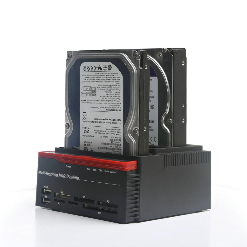 USB3.0 Docking Station 2.5/3.5'' SSD HDD SATA IDE Card Reader Dock Box EU