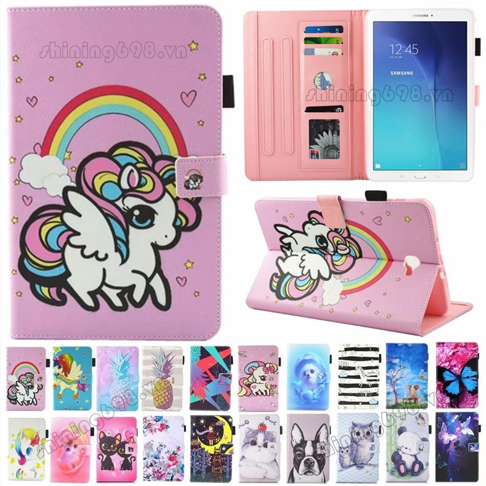 Bao da nắp gập in hình kỳ lân dễ thương có giá đỡ cho Samsung Galaxy Tab A A6 10.1 2016 SM-T580 T585 T587 T580N