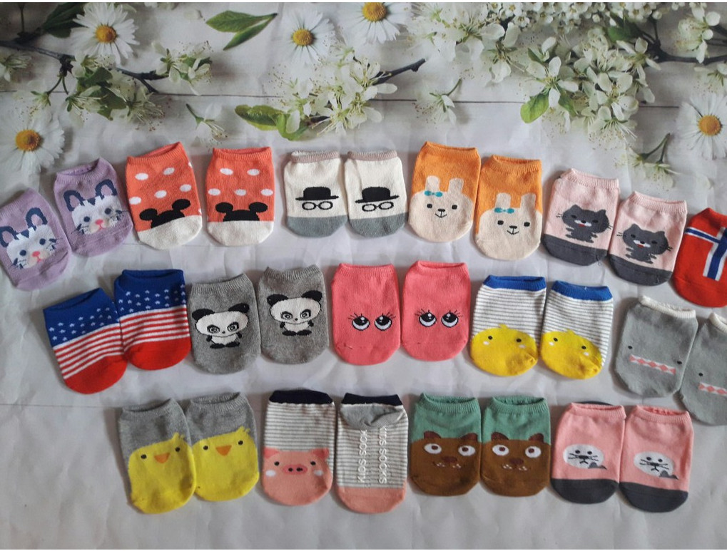 Set 10 Đôi Tất Chống Trượt Co Dãn Cho Bé