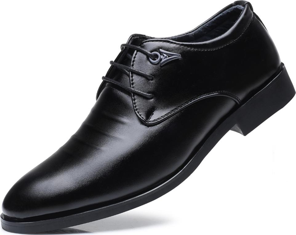 Men's Business Formal Leather Shoes Pointed Lace Up