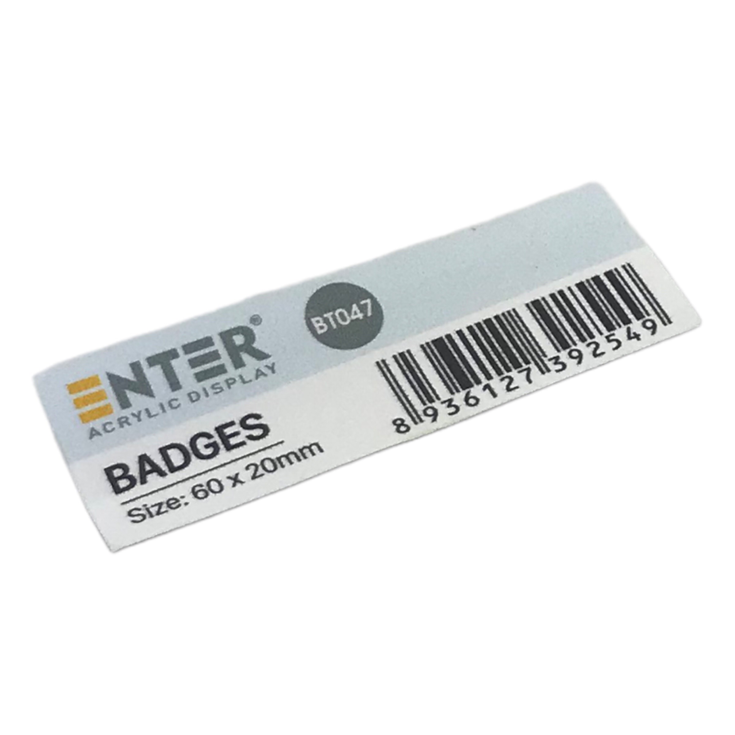 Phôi thẻ tên inox Enter BT047 60x20mm trắng xước N010 (10,50) - Bịch (10)