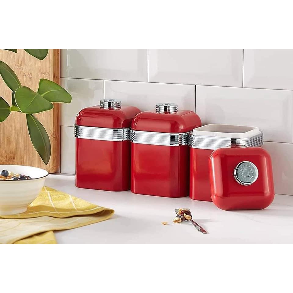 Set 3 Hộp Đựng Đường, Cà Phê Swan Retro, Set Hũ Đựng Thực Phẩm, Gia Vị Nhà Bếp, Thiết Kế Sang Trọng, Nhập Đức