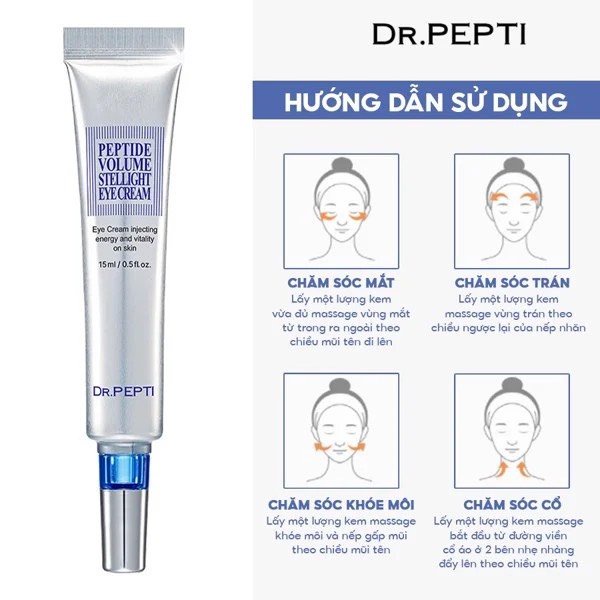 Kem dưỡng mắt DR.PEPTI chứa vitamin C cải thiện thâm quầng 15ML