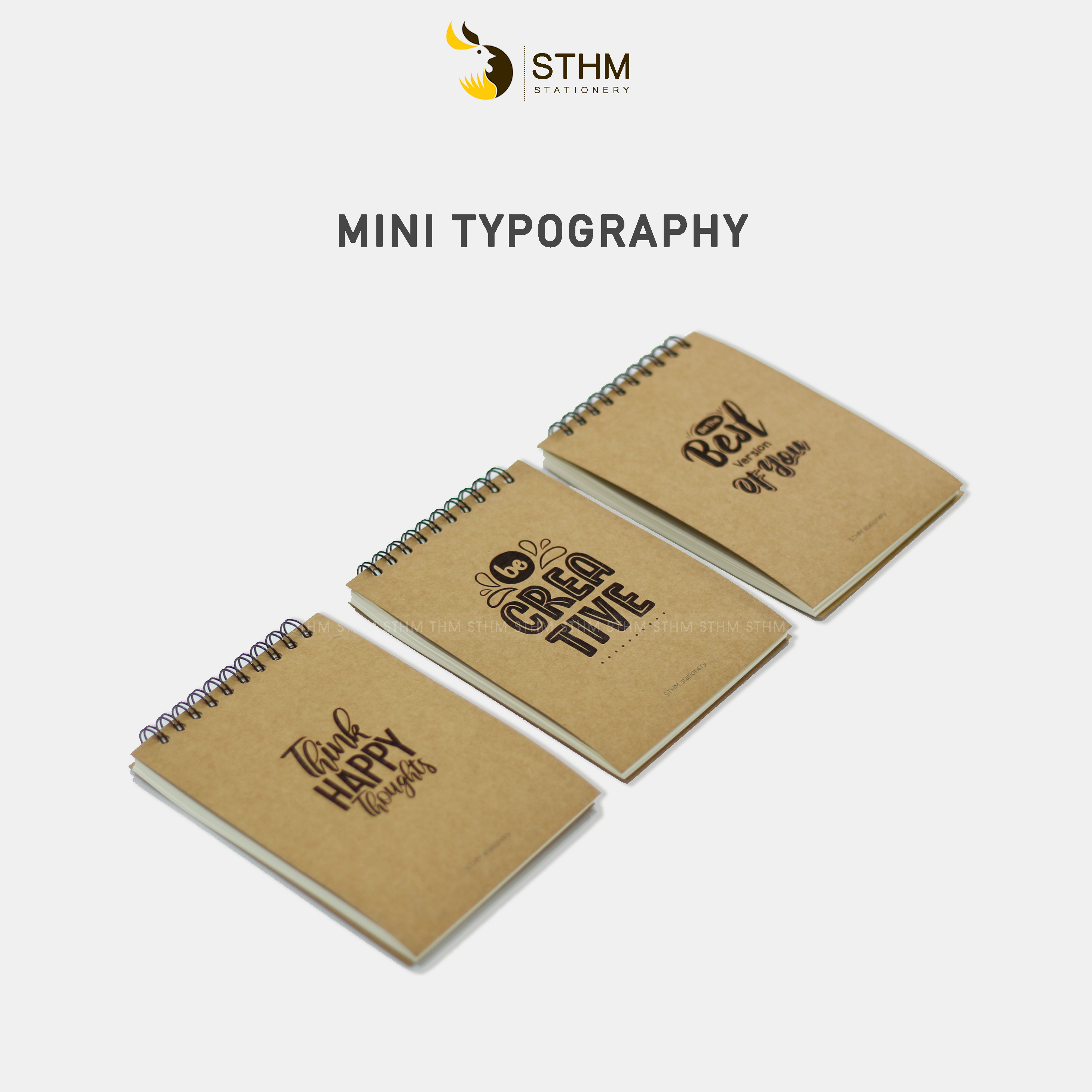 Sổ tay mini Typography tạo động lực - Gáy lò xo trên - 160 trang - STHM stationery