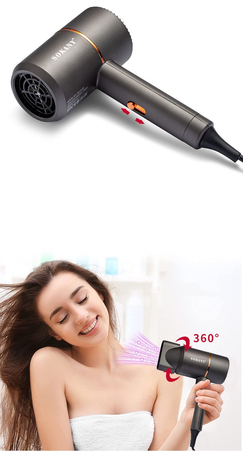 Máy Sấy Tóc 2 Chiều Nóng Lạnh Công Suất Lớn 1200W Nhanh Khô, , Tạo Kiểu, Chăm Sóc Tóc Chuẩn Salon Kèm Mỏ Vịt