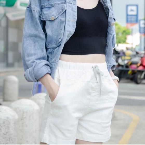 Quần short nữ kaki lưng chun co giãn