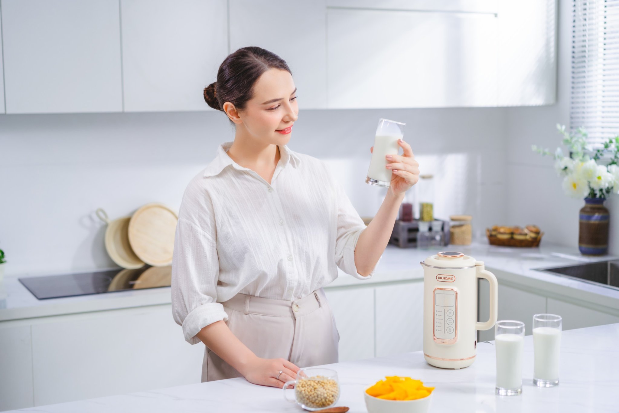 Máy Làm Sữa Hạt DrHomie AN60 - Phiên Bản Chống Khê, Chống Trào Hàng Đầu Việt Nam - Bảo Hành 12 Tháng