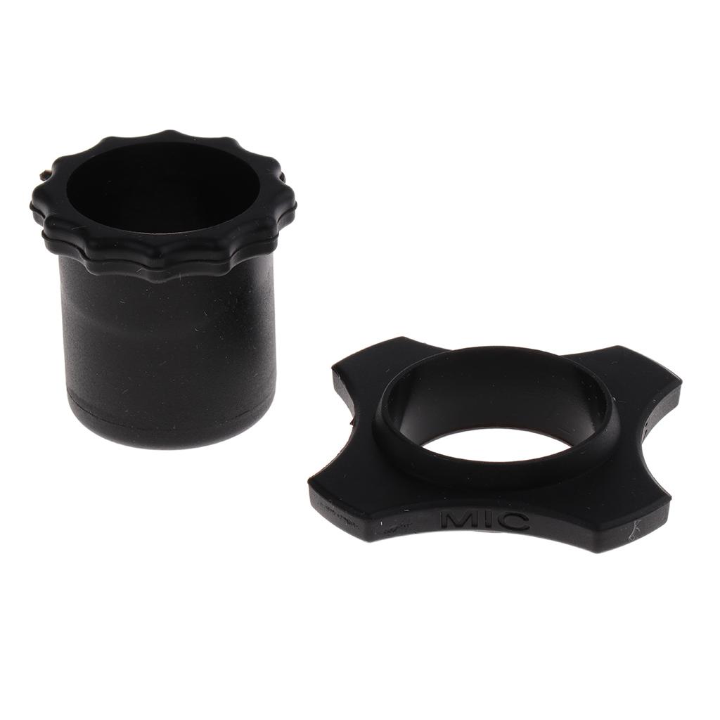 2 Set Wireless Microphone Holder Mic Anti-rolling Protection Rings + Bottoms for KTV Performance