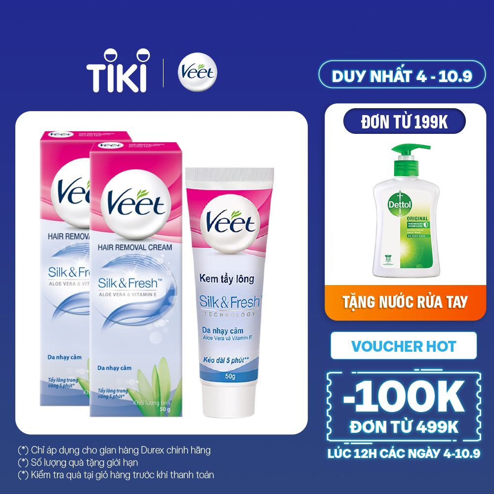 Combo 2 Kem tẩy lông cho da nhạy cảm Veet Silk Fresh 50g