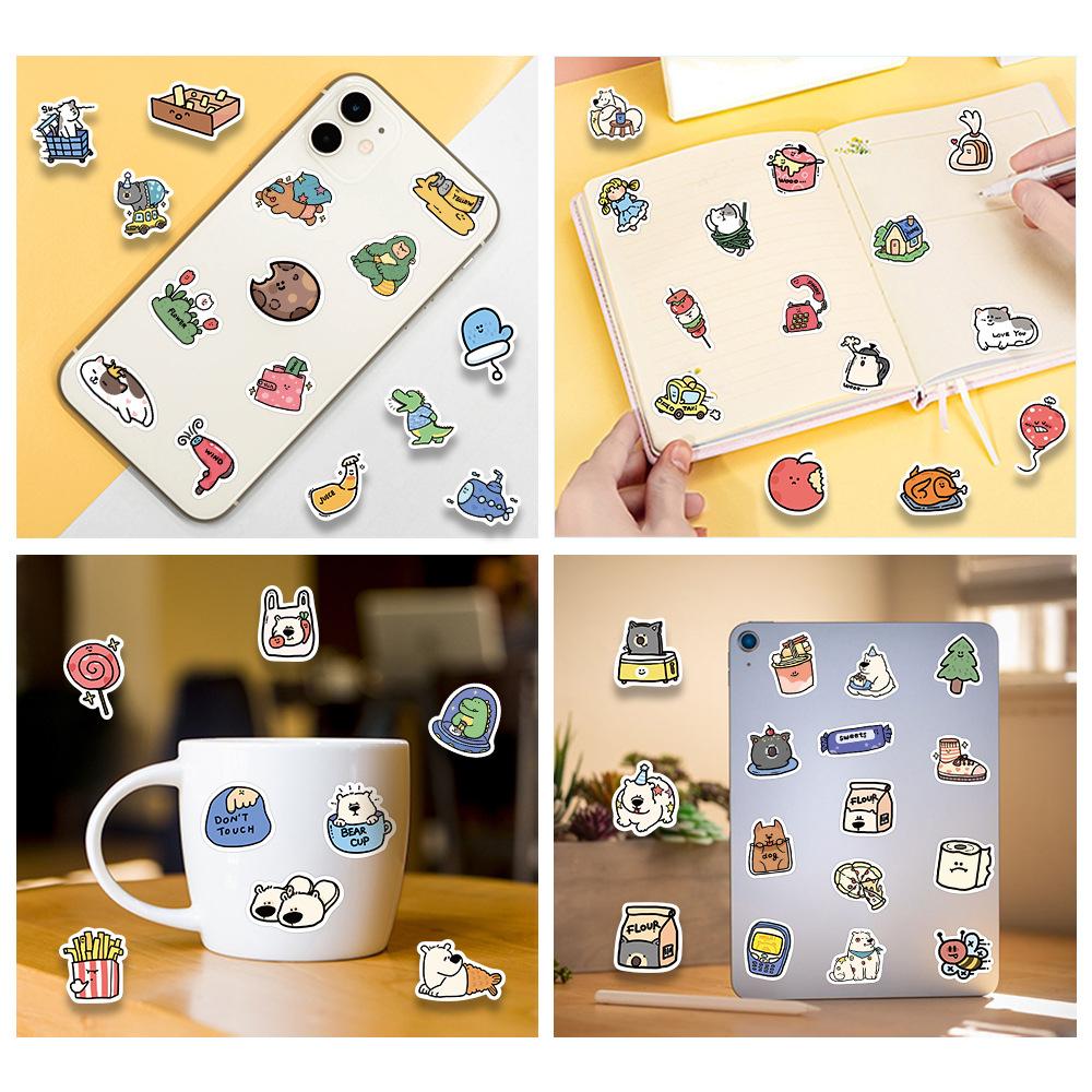 Sticker khách sạn động vật hoạt hình cute trang trí mũ bảo hiểm,guitar,ukulele,điện thoại,sổ tay,laptop-mẫu S78