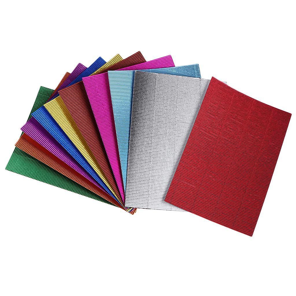 10x Multicolor Corrugated Paper Crafts Decorations Cardboard Color