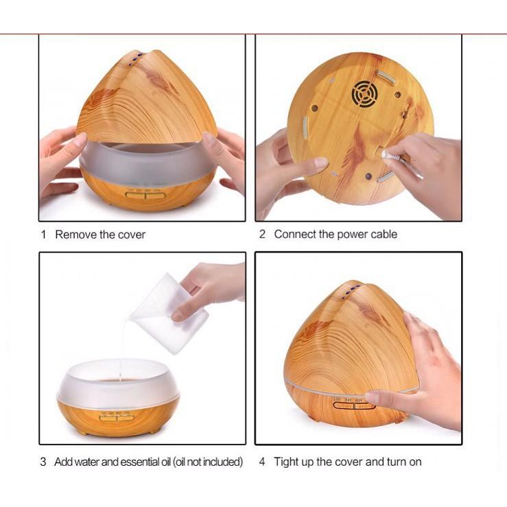 Máy xông tinh dầu phòng ngủ - phun sương khuếch tán HÌNH BÚP SEN cao cấp -