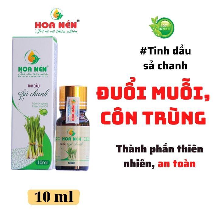 Tinh dầu Sả Chanh nguyên chất 10ml - Hoa Nén - Vegan - Đuổi muỗi, giải cảm, thanh lọc không khí