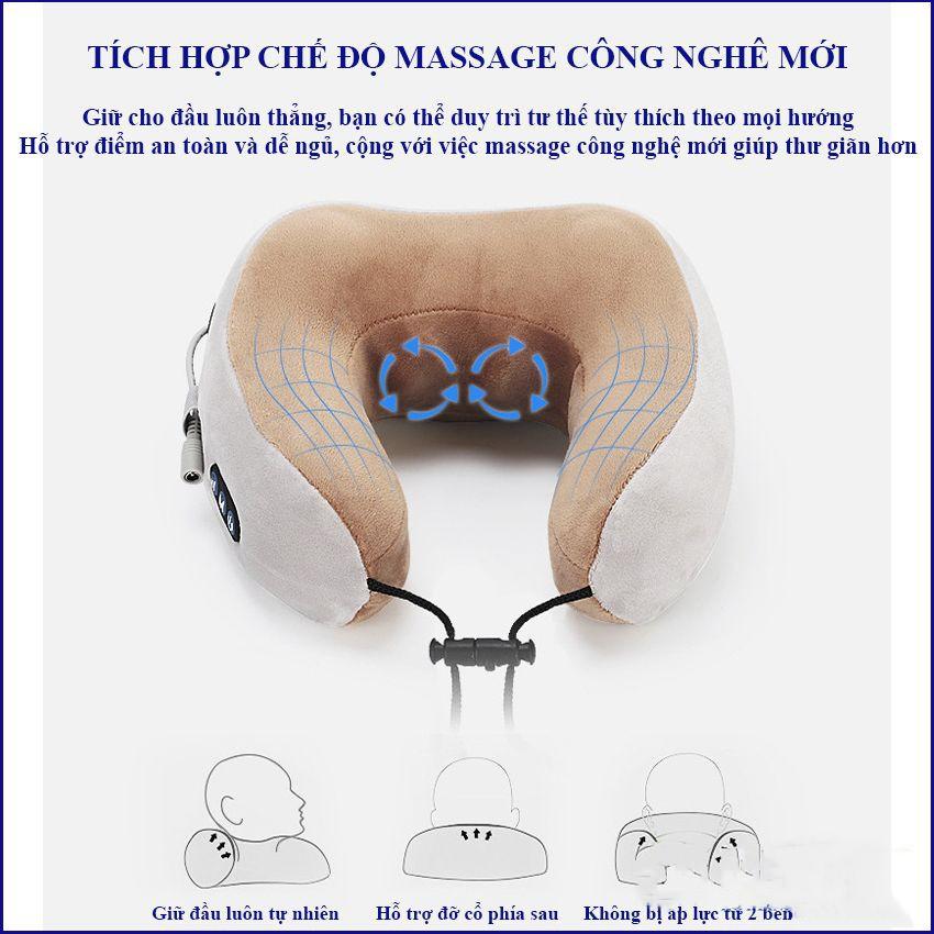 Gối Massage Cổ Vai Gáy Chữ U Đa Chức Năng - Máy Mát Xa Hồng Ngoại Hỗ Trợ Giảm Đau Mỏi Vùng Vai Gáy