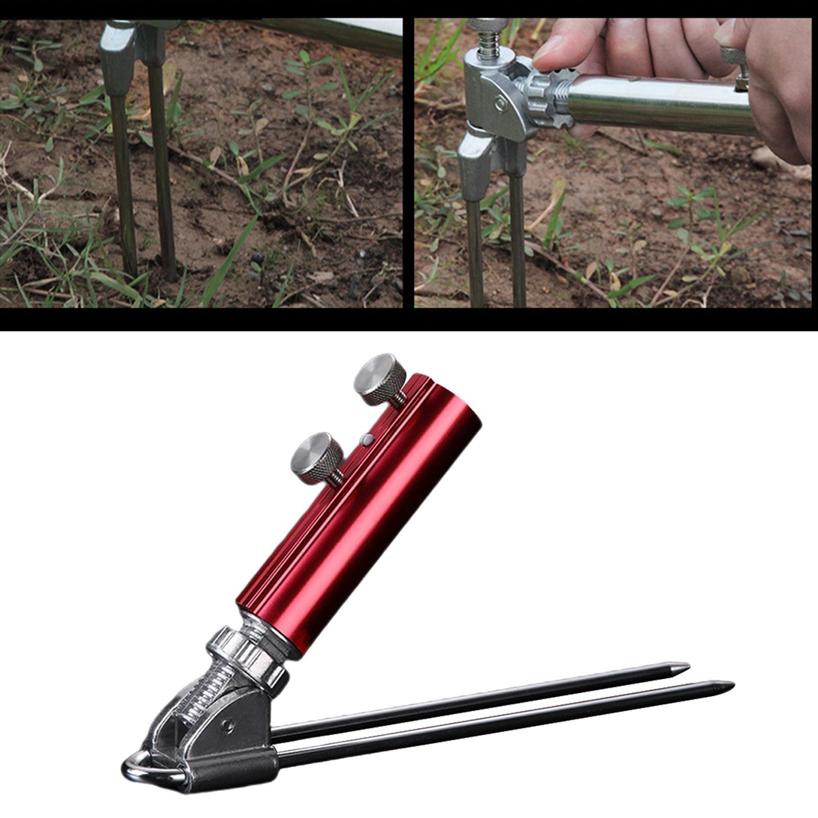 Sturdy Ground Fishing Rod Holder Stand Universal Fishing Pole Red
