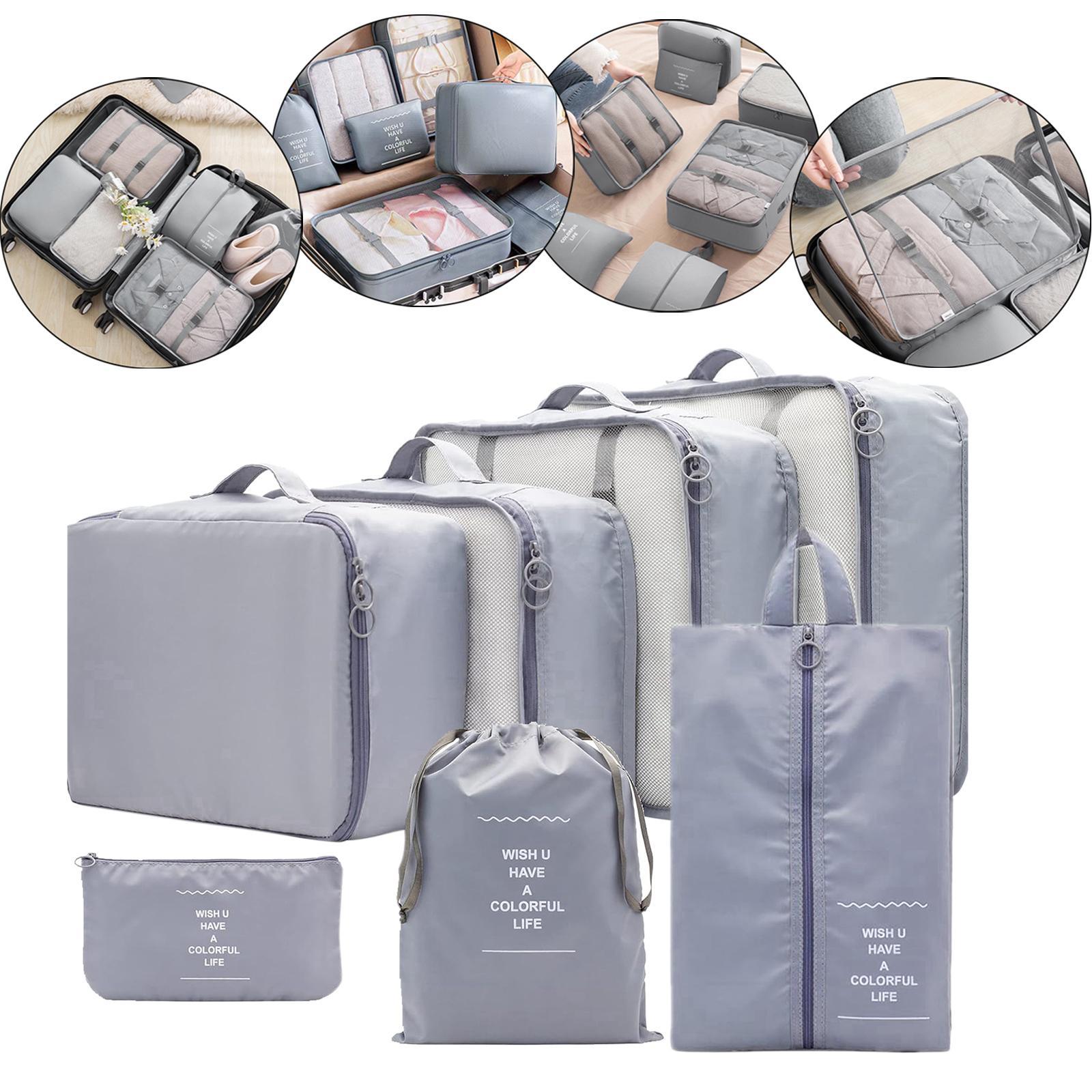 7 Pieces Portable Packing Cubes Travel Organizers for Travel Cosmetics Shoes