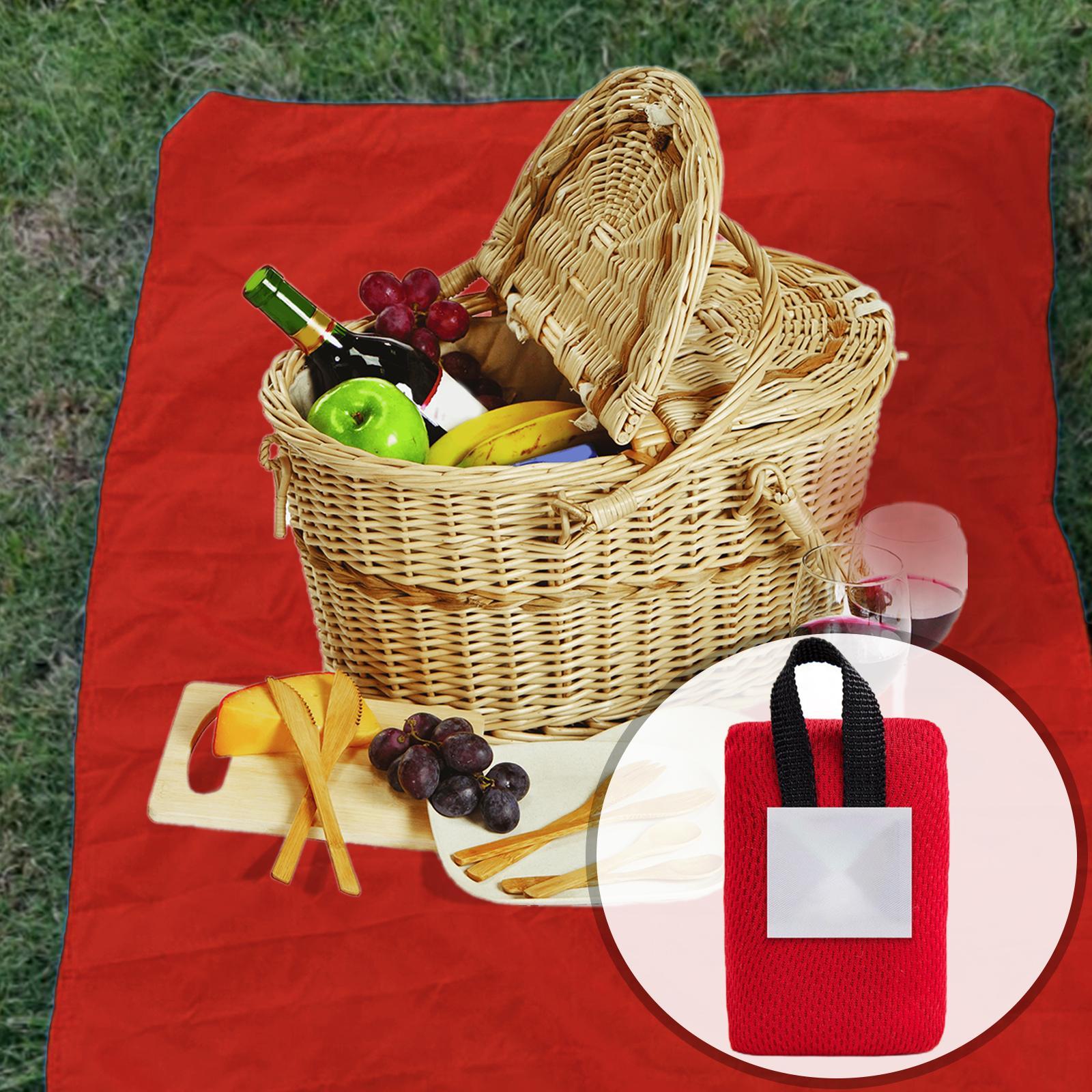 Pocket Picnic Blanket Portable Lightweight Sandproof Folding Rug for Camping Travel