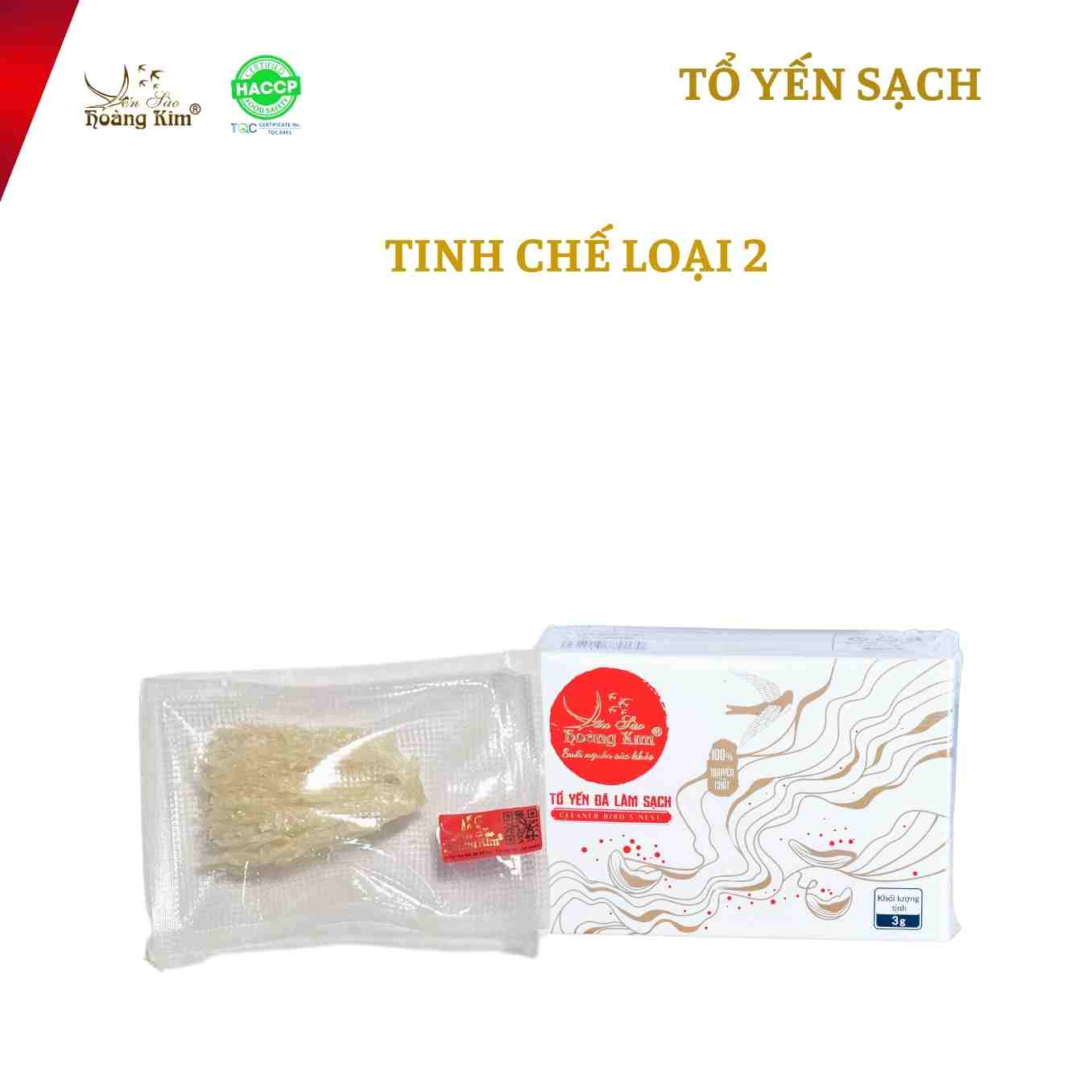 Tổ Yến Tinh Chế Loại 2 Yến Sào Hoàng Kim - Lựa Chọn Kinh Tế, Chất Lượng Đảm Bảo (Hộp 3g/5g/ 50g/100g)
