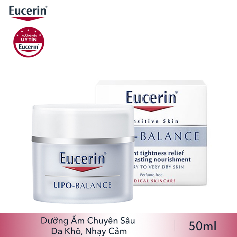 Kem Dưỡng cho Da Khô, Nhạy Cảm Eucerin Lipo Balance Intensive Nourishing (50 ml)