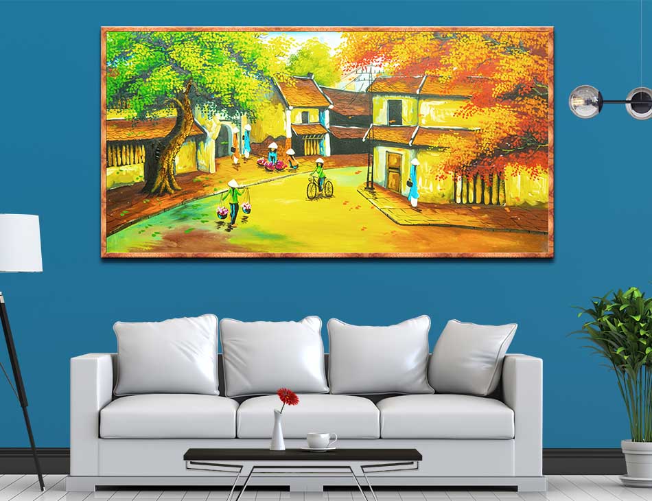 Tranh canvas treo tường làng quê Việt Nam - QVN003