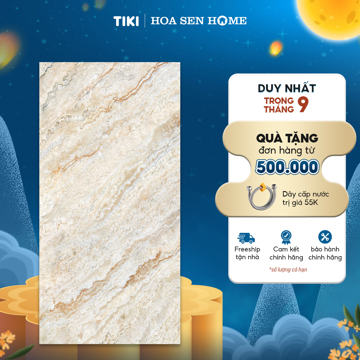Gạch men lát nền LUSTRA INCEF0601200002 loại gạch granite vân đá tự nhiên, độ dày 8.8mm, gạch 2 face, kích thước 600mmx1200mm, thùng 2 viên  - Hàng chính hãng