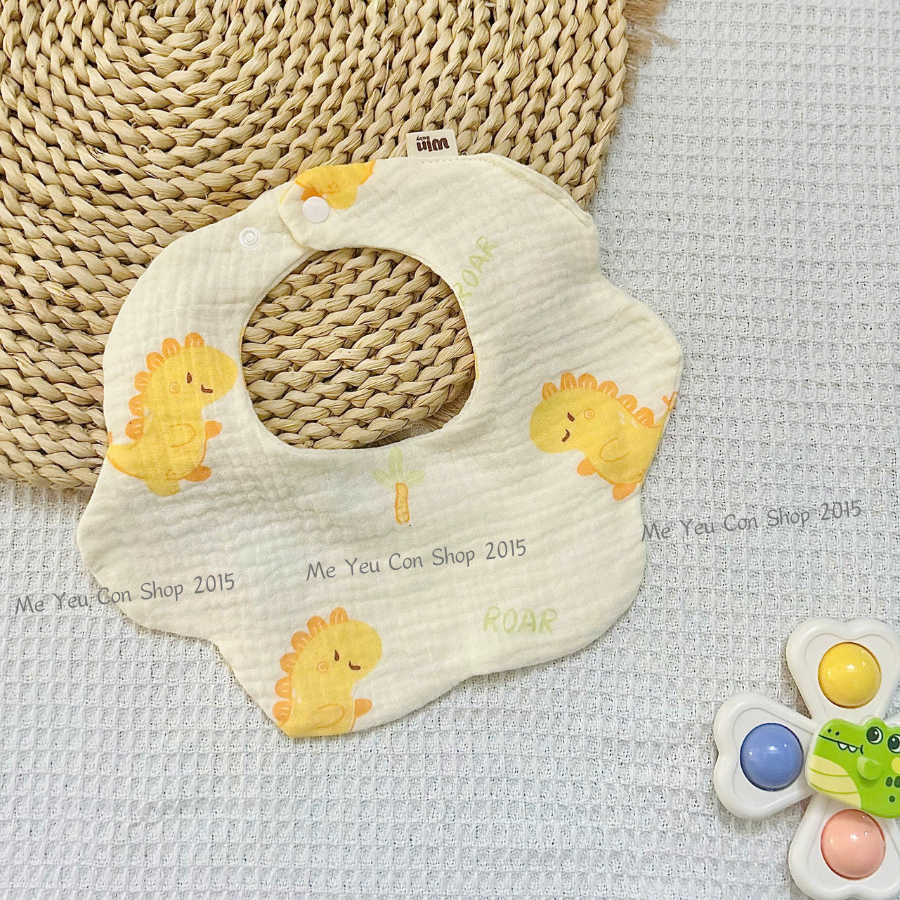 Yếm Vải Xô Muslin 4 Lớp Mềm Mịn, Thấm Hút Tốt Cho Bé Từ Sơ Sinh