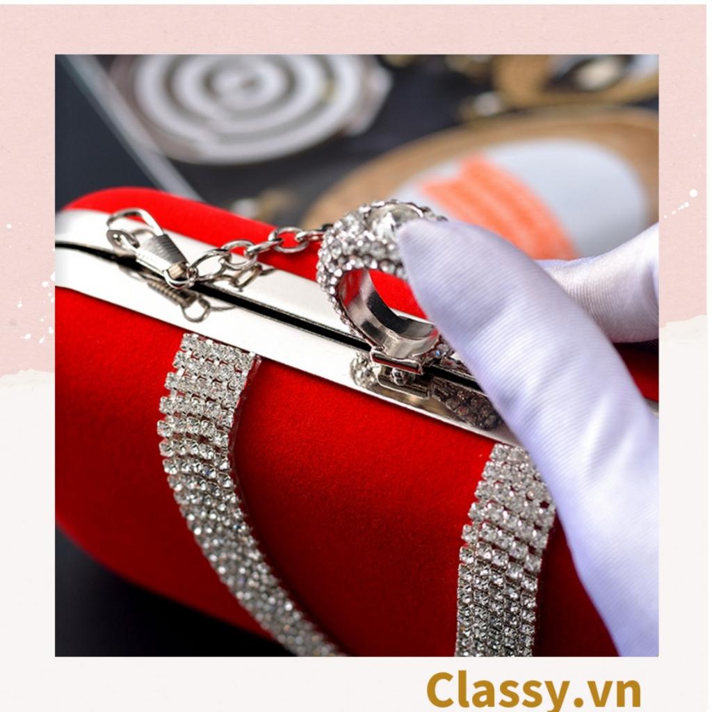 Cốp nhung - Clutch Classy nhung đi tiệc siêu sang Dài 18 CM X Cao 6 CM, đựng vừa điện thoại, son môi T262