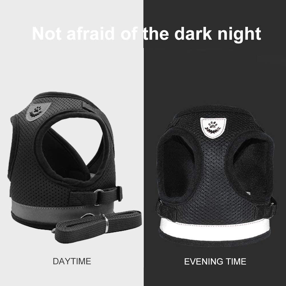 Dây nịt cho mèo,Dây nịt cho mèo,Dây xích cho mèo,Dây xích cho mèo,Dây nịt cho mèo có áo phản quang có dây xích,Dây dắt cho mèo có thể điều chỉnh nhỏ,Dây cho chó con Cat Walk-S