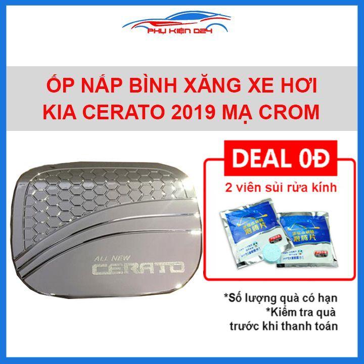 Ốp nắp bình xăng Cerato 2019 mạ crom chống trầy trang trí ô tô