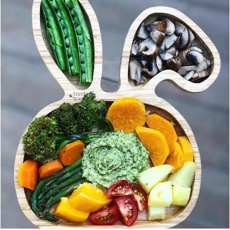 KHAY ĂN DẶM "CHÚ THỎ NHỎ - LITTLE BUNNY" CAO CẤP  BAMBOO bằng tre nội địa Anh/EU
