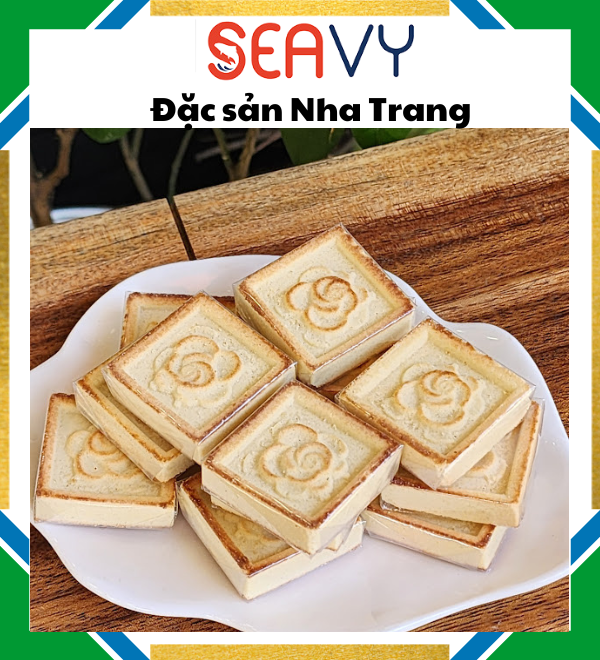 Đặc Sản Nha Trang - Bánh Đậu Xanh Khô Nướng Thơm Ngon Béo Bùi Seavy Gói 20 Cái 