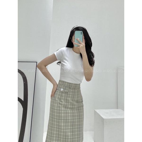 Chân váy midi xẻ hông 2 màu