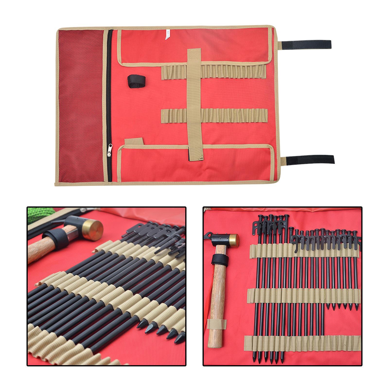 Heavy Duty Tent Stakes Case Storage Bag Oxford Cloth Holder Organizer for Hammer Hiking