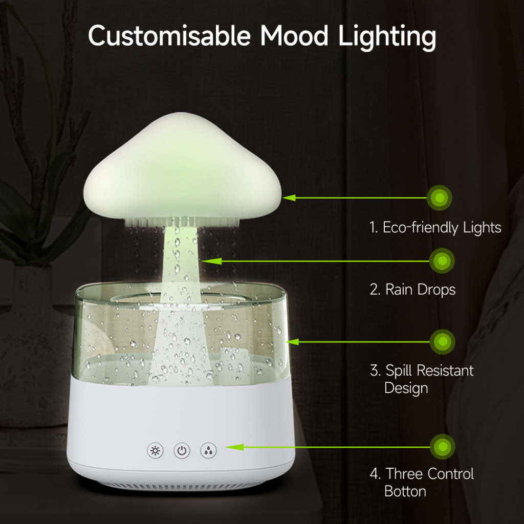 Máy Phun Sương Tạo Ẩm Xiaomi Youpin Có Đèn Ban Đêm Nhiều Màu Sắc Âm Thanh Hỗ Trợ Giấc Ngủ Hàng nhập khẩu