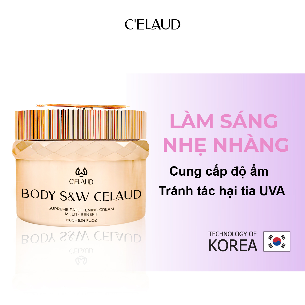 Kem dưỡng trắng da body cấp ẩm và làm dịu da Body S&W Celaud