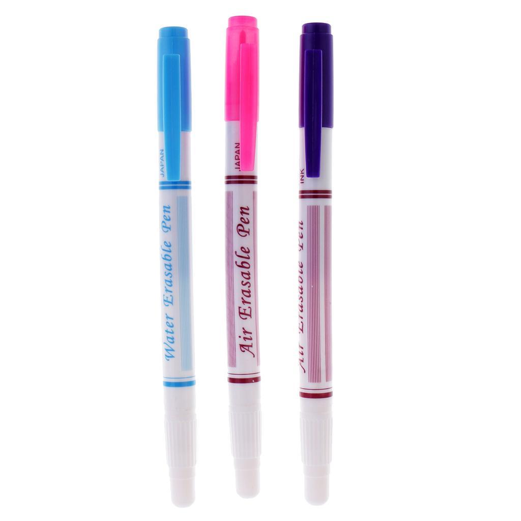 2-3pack 3pcs Dual Head Water Erasable Soluble Pen Vanishing Fabric Marker Pen