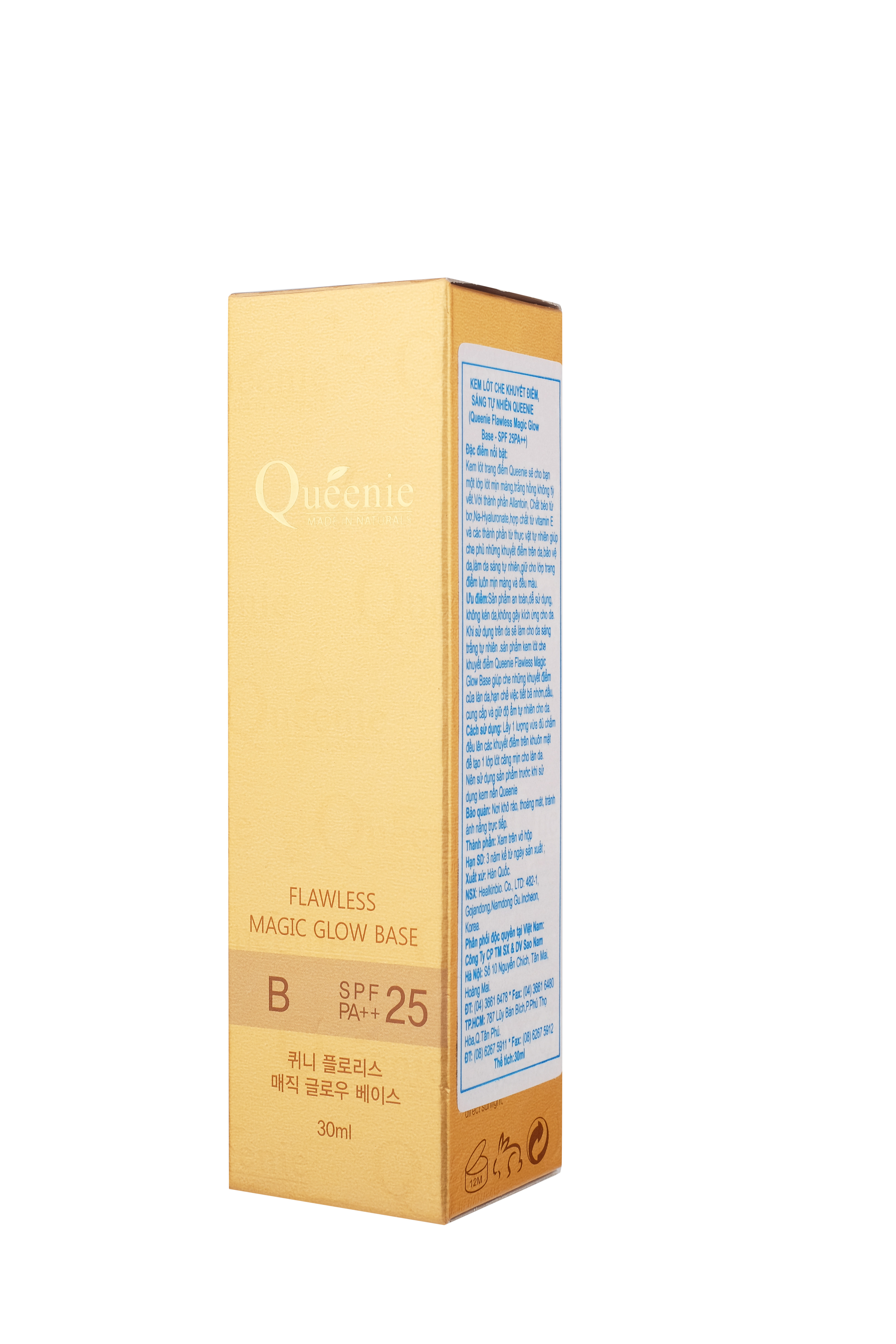 KEM LÓT TRANG ĐIỂM CHỐNG NẮNG SPF 25 PA++ QUEENIE 30ml