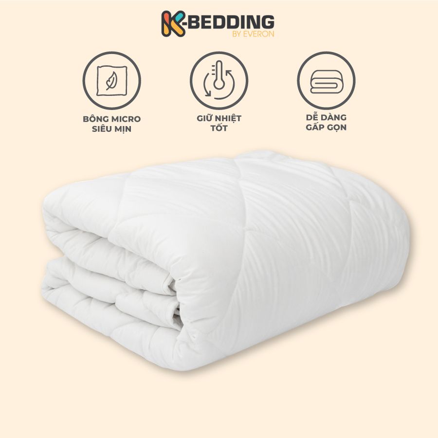 Ruột chăn Everon Lite chất liệu Microfiber màu trắng