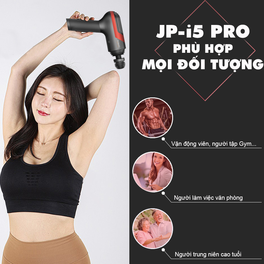 Súng massage toàn thân OKACHI LUXURY JP-i5 Pro (Viền đỏ)