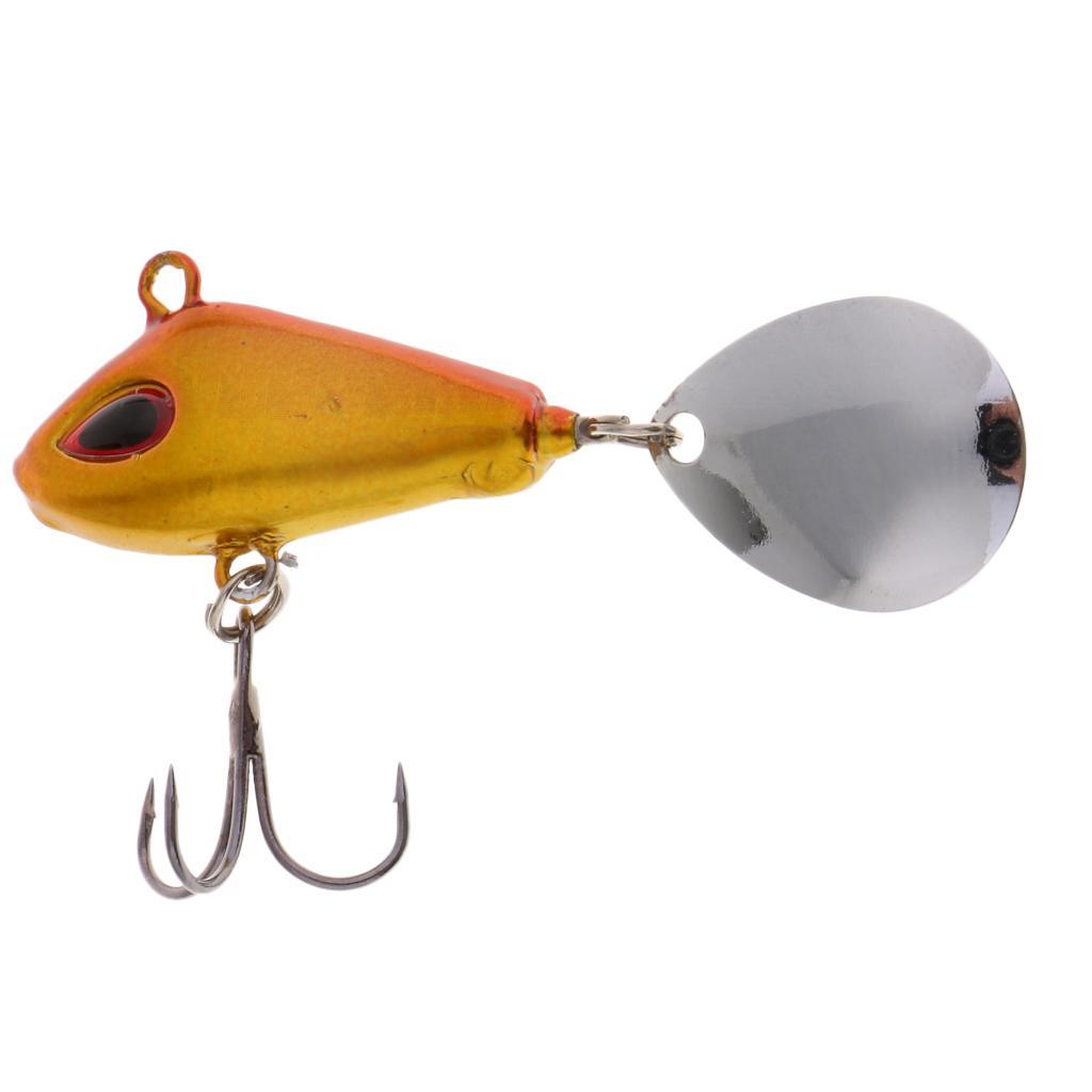 Metal Hard Sequins VIB Artificial Fishing Spoon Lure Life-like 3D Eyes Bait