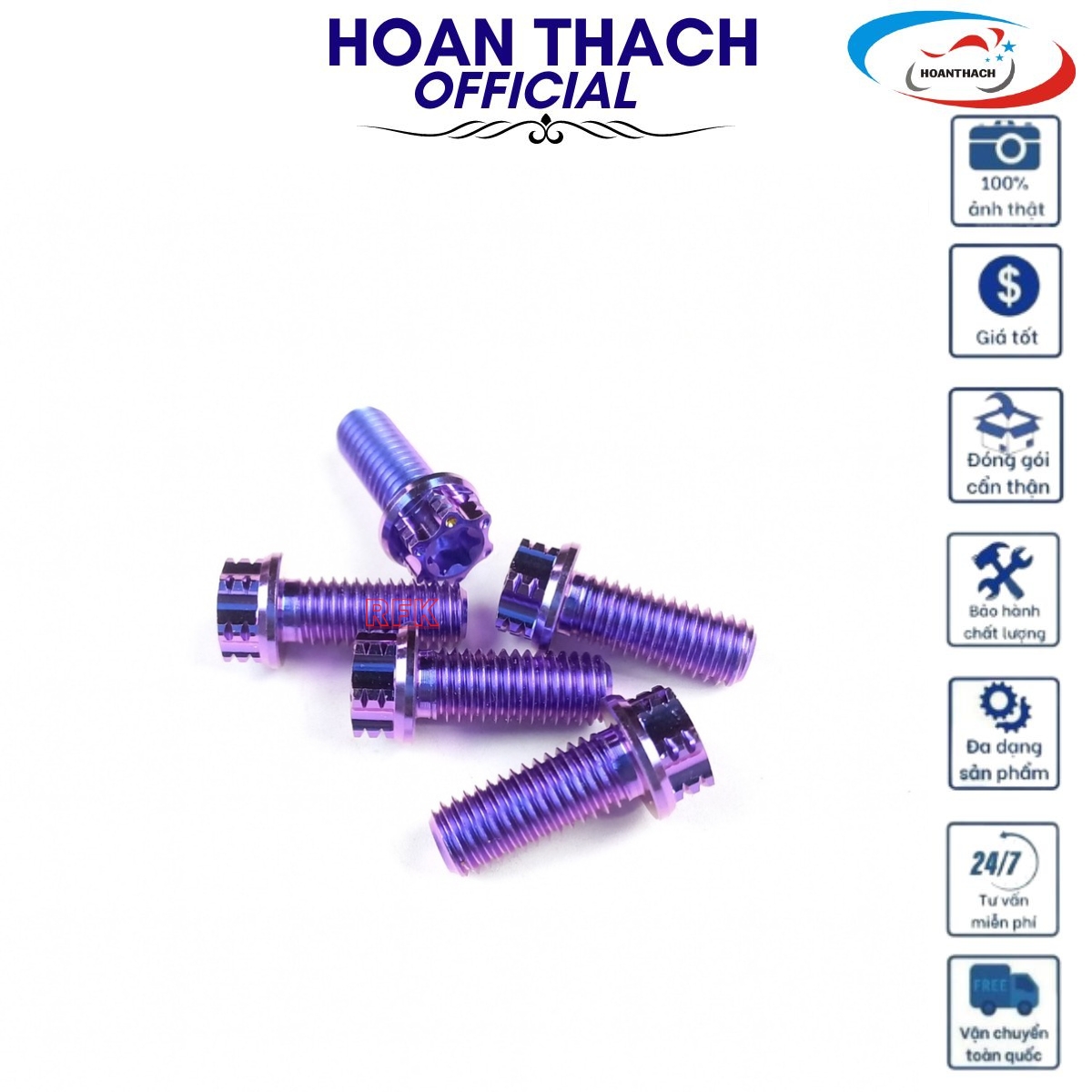 Ốc titan gr5 8L40 đầu Probolt lục bảo lá Dùng cho nhiều dòng xe  SP007942 (giá 1 con)